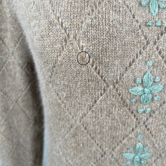 Vintage Stanley Blacker Angora Lambswool Embroidered Cardigan Medium - Picture 13 of 13